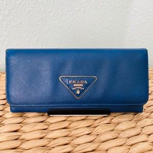 Authentic Prada Saffiano leather flap wallet
